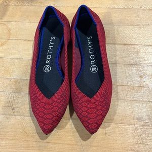 RARE retired Rothy’s red patterned The Point size 6.5